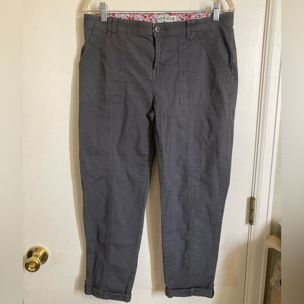 *Orvis Gray Lightweight Cuffed Hem Size 10 Capri Pants #Pk